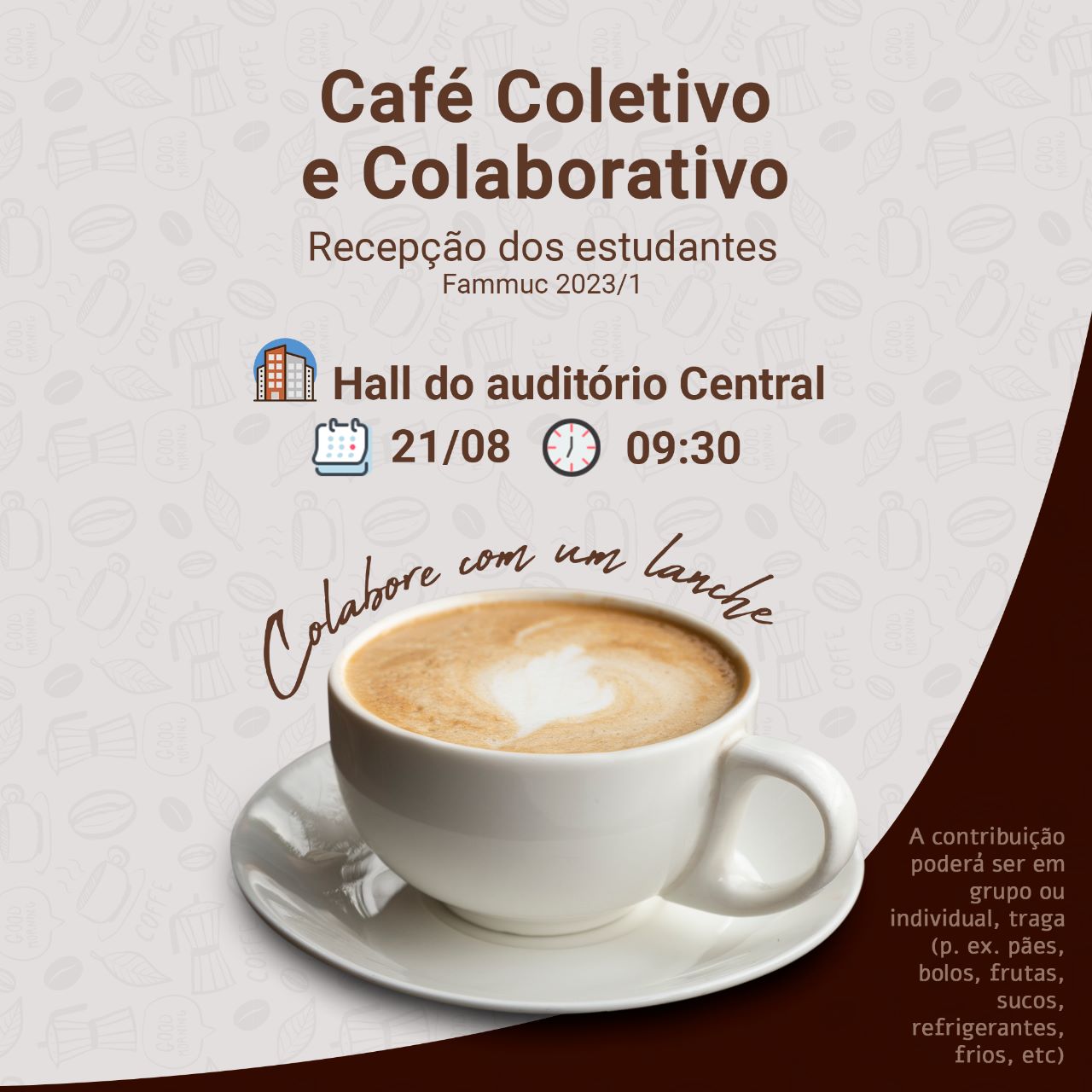 Convite Café Coletivo - Recepção Calouros